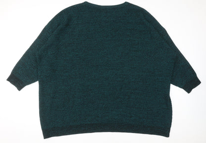 Yours Women's Green Plus Size 34-36 Chunky Knit Pullover Jumper