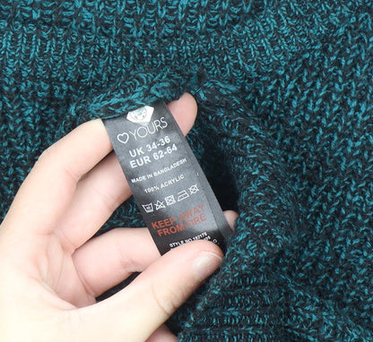 Yours Women's Green Plus Size 34-36 Chunky Knit Pullover Jumper