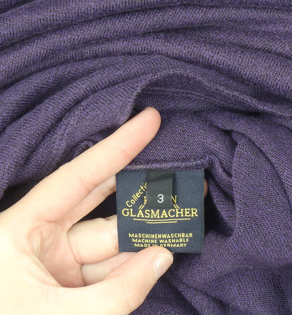 Karin Glasmacher Women's Purple Roll Neck Knit Jumper Size 14
