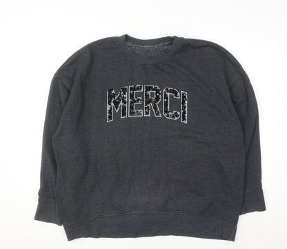 Next Women’s Grey Sequin Merci Pullover Jumper XL