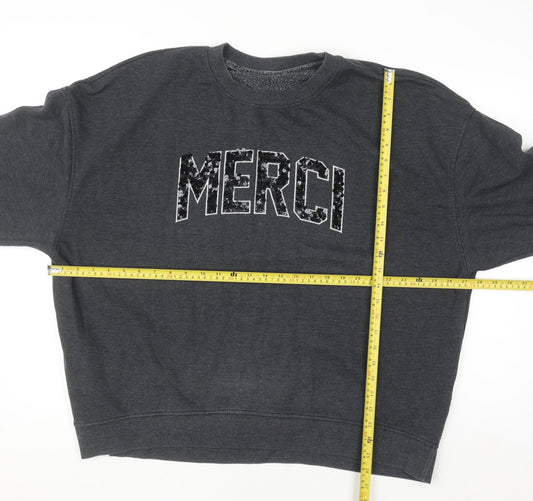 Next Women’s Grey Sequin Merci Pullover Jumper XL