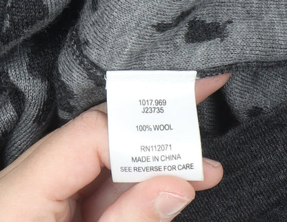Jigsaw Women's Grey Animal Print Wool Jumper Size M