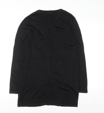 Viyella Women's Black Beaded V-Neck Cardigan Size M