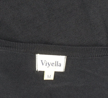 Viyella Women's Black Beaded V-Neck Cardigan Size M