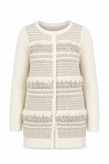 Marks & Spencer Women’s Beige Knit Fringe Cardigan Size 10