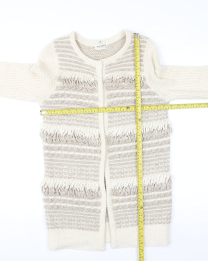 Marks and Spencer Women’s Beige Knit Fringe Cardigan Size 10