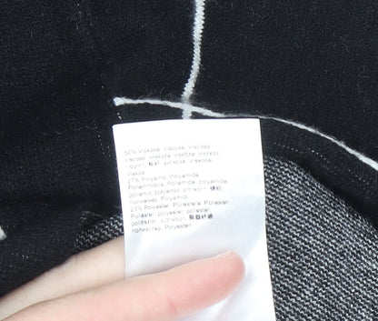 Betty Barclay Women's Black Roll Neck Checked Knit Jumper Size 10
