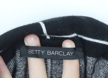 Betty Barclay Women's Black Roll Neck Checked Knit Jumper Size 10
