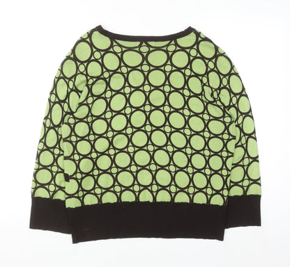 CC Women’s Green Geometric Wrap Knit Blouse XL