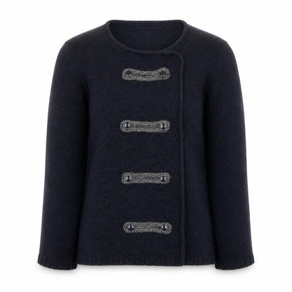 Roman Originals Women's Blue Knit Cardigan Size S Long Sleeve