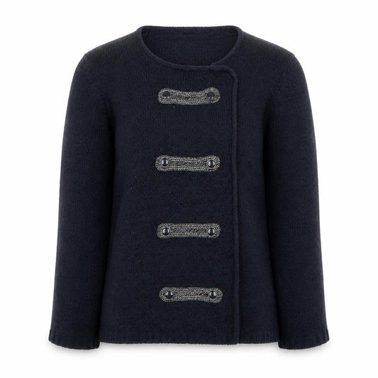 Roman Originals Women's Blue Knit Cardigan Size S Long Sleeve