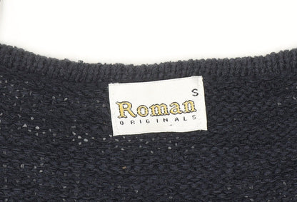 Roman Originals Women's Blue Knit Cardigan Size S Long Sleeve