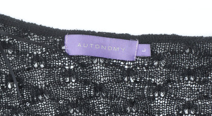 Autonomy Women's Black Sequin Wrap Cardigan L