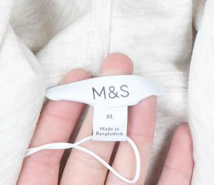 Marks and Spencer Womens Beige XL Pullover Hoodie Cotton Blend
