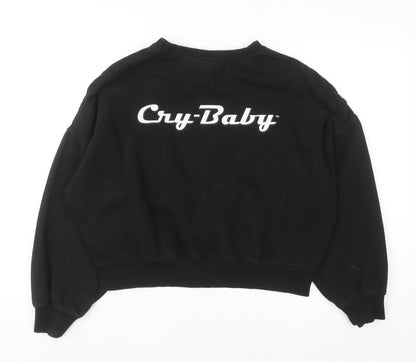 H&M Divided Women’s Black Cry-Baby Pullover Sweatshirt M