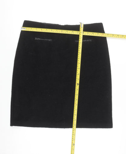 Marks and Spencer Women Black Wool Blend Pencil Skirt Size 10