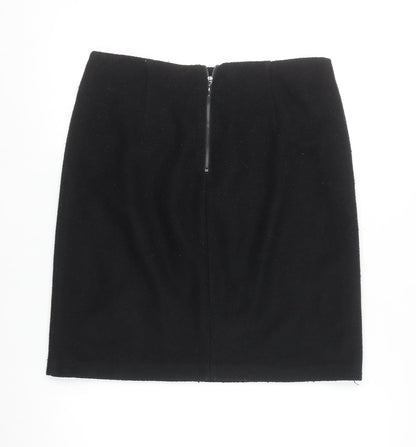 Marks and Spencer Women Black Wool Blend Pencil Skirt Size 10