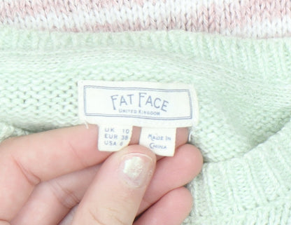 Fat Face Women's Multicoloured Striped Crew Neck Jumper Size 10
