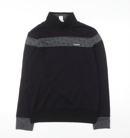 Wed'ze Men's Black High Neck Thermal Pullover Jumper Size M