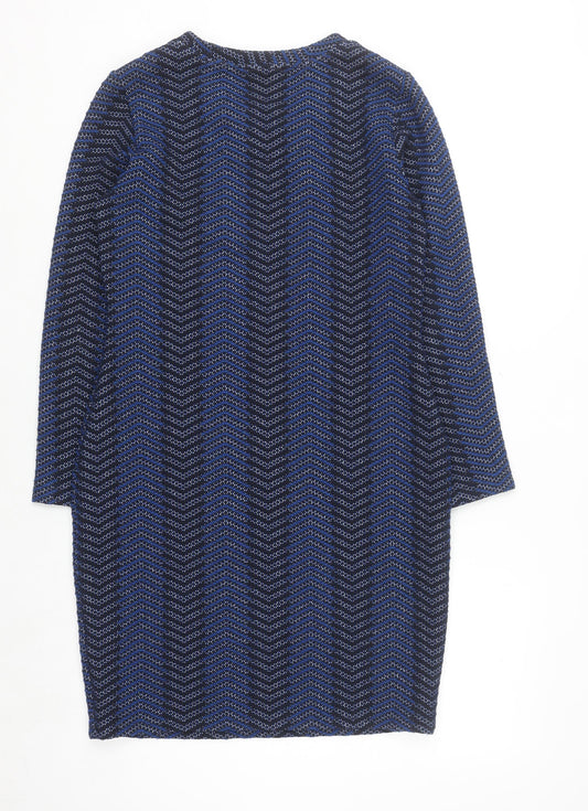 Marks and Spencer Women’s Blue Chevron Shift Dress Size 10