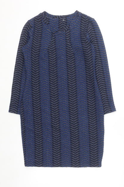 Marks and Spencer Women’s Blue Chevron Shift Dress Size 10