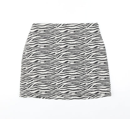 Karen Millen Women’s Black Animal Print Tweed Pencil Skirt UK 10