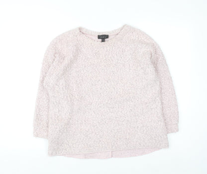 Topshop Women Pink UK 12 Chunky Knit Pullover Jumper