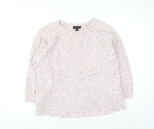 Topshop Women Pink UK 12 Chunky Knit Pullover Jumper
