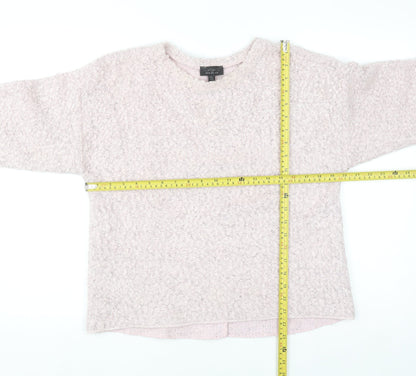 Topshop Women Pink UK 12 Chunky Knit Pullover Jumper