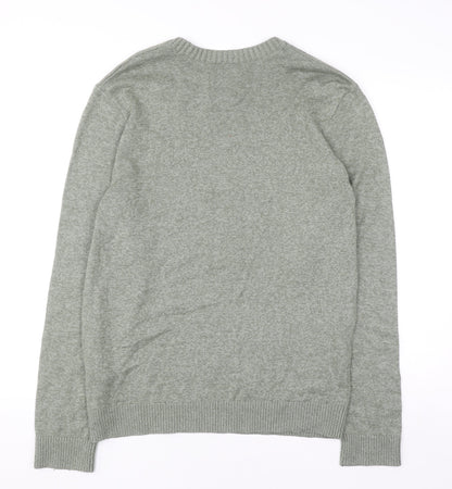 Hollister Mens Grey Cotton Blend Crew Neck Pullover Jumper XL