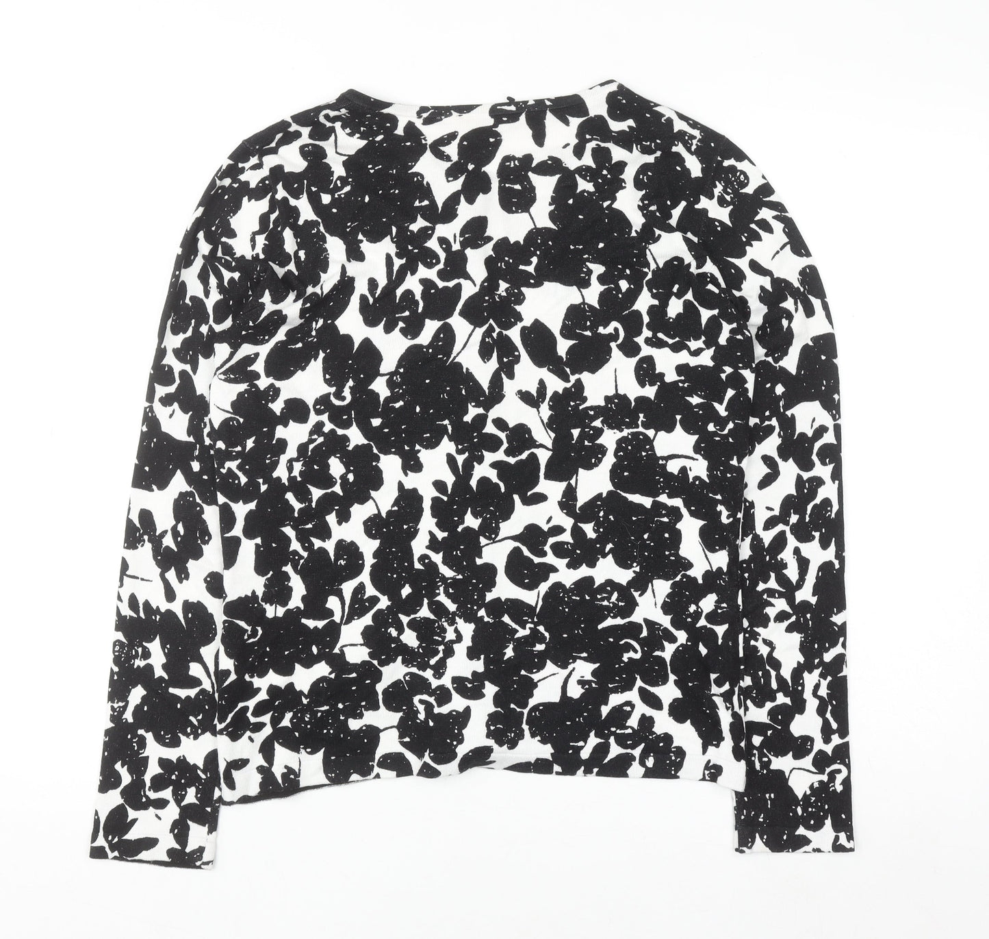 Betty Barclay Women's Black Floral Knit Cardigan Size 10