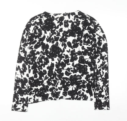 Betty Barclay Women's Black Floral Knit Cardigan Size 10