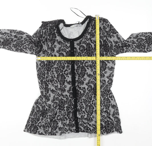 Marks and Spencer Womens Grey Lace Floral Cardigan UK 10