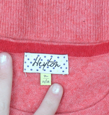 Heyton Womens Pink Ladybird Wool Blend Jumper Size 12