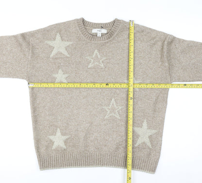 Marks and Spencer Womens Beige Star Knit Jumper Medium