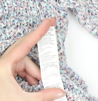 Marks and Spencer Women’s Multicoloured Knit Jumper UK 14 Relaxed Fit