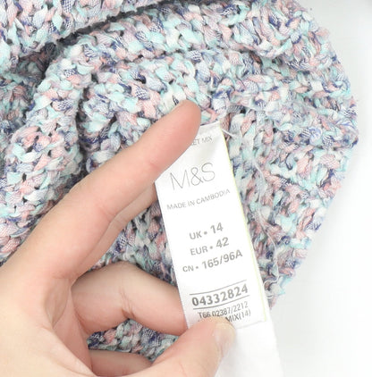Marks and Spencer Women’s Multicoloured Knit Jumper UK 14 Relaxed Fit