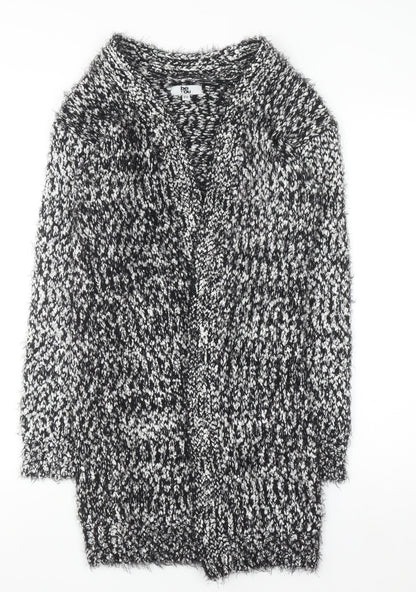 Be You Women’s Black White Chunky Knit Open Cardigan Size 8-10
