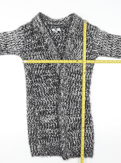 Be You Women’s Black White Chunky Knit Open Cardigan Size 8-10
