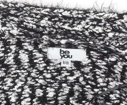 Be You Women’s Black White Chunky Knit Open Cardigan Size 8-10