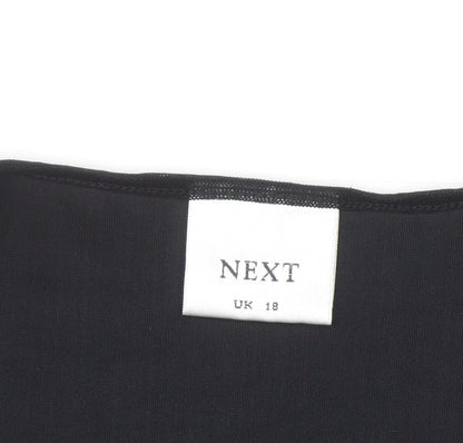 Next Women's Black Velvet Wrap Blouse UK 18 Embroidered Party Top