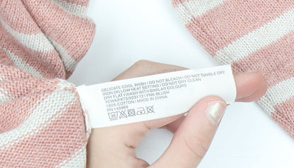 Fat Face Women’s Pink Striped Cotton Boat Neck Jumper Size 6