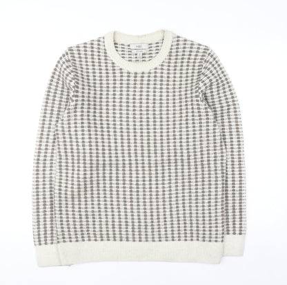 Marks and Spencer Men's Beige Waffle Knit Wool Blend Jumper M