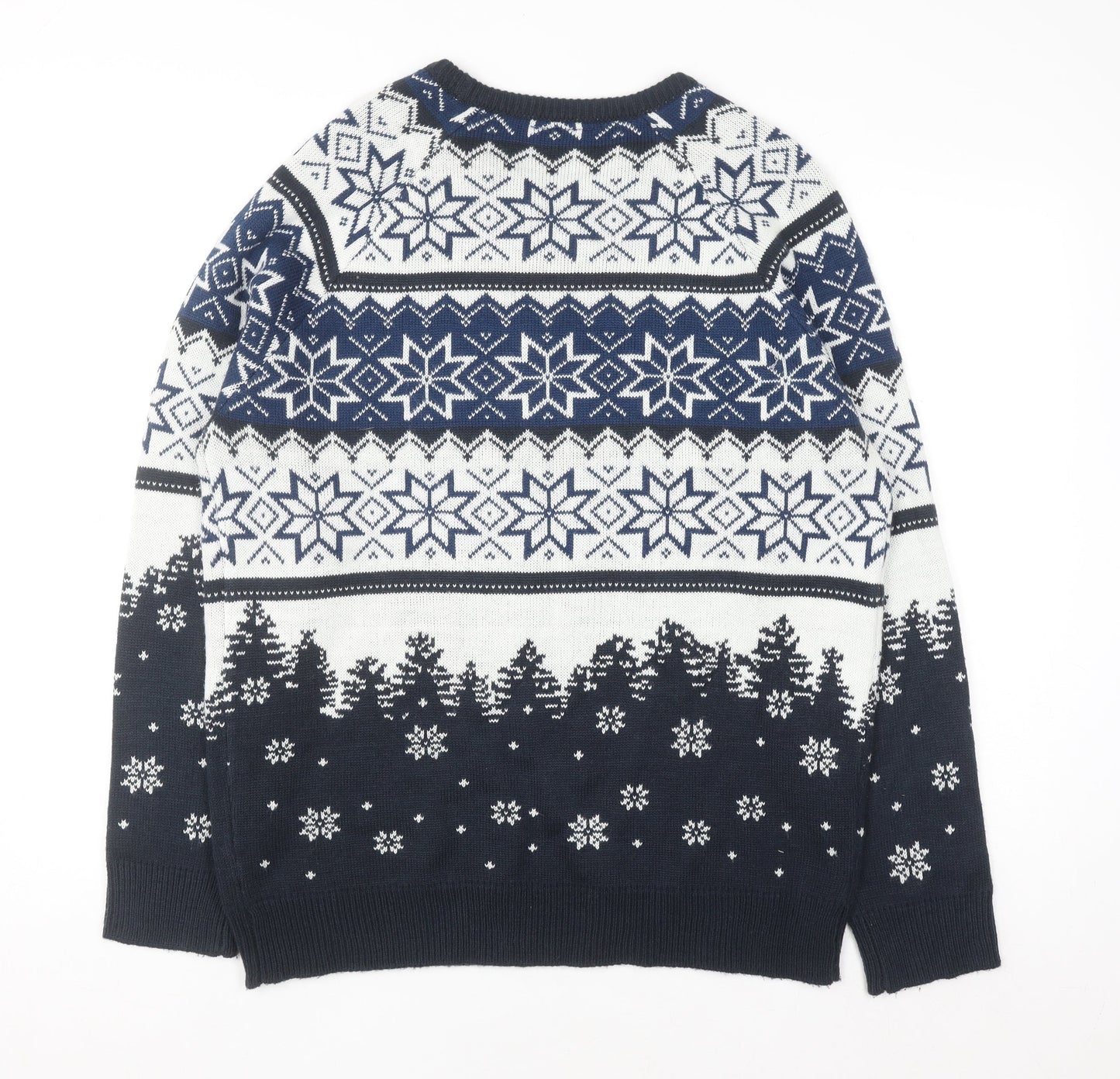 Coca-Cola Men's Blue Christmas Pullover Jumper L Holiday Sweater