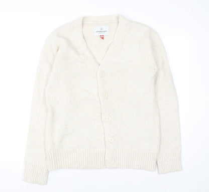 Kronstadt Women Ivory Wool Blend V-Neck Button Cardigan S