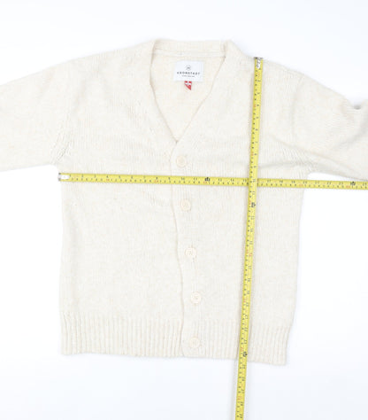 Kronstadt Women Ivory Wool Blend V-Neck Button Cardigan S