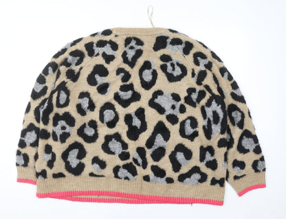 Marks and Spencer Women’s Beige Leopard Print XL Crew Neck Jumper