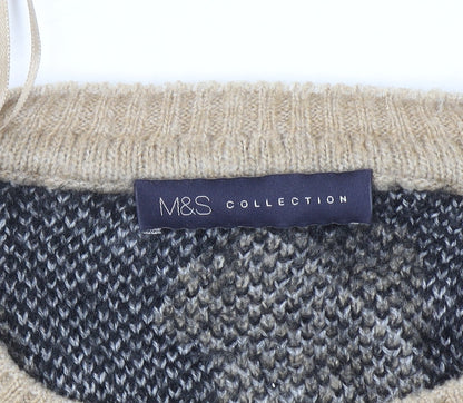 Marks and Spencer Women’s Beige Leopard Print XL Crew Neck Jumper