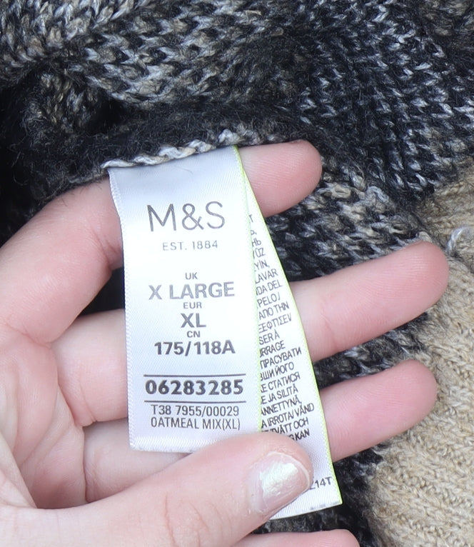 Marks and Spencer Women’s Beige Leopard Print XL Crew Neck Jumper