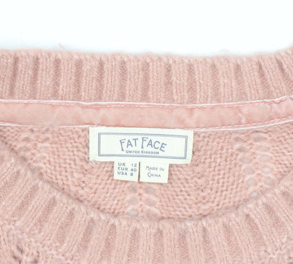 Fat Face Women’s Pink Fair Isle Knit Jumper Size 12